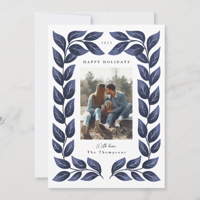 Lush Leafy Grenz Feiertagskarte (Vorderseite)