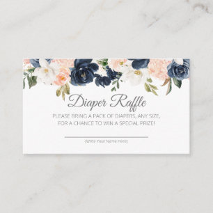 Lush Magnolia Bloral Navy Blue Pink Diaper Raffel Begleitkarte