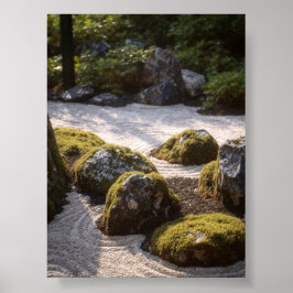 Lush Moss & Stones im japanischen Zen-Garten Detai Poster