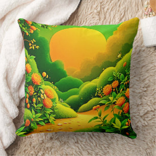 Lush Orange Garden Kissen