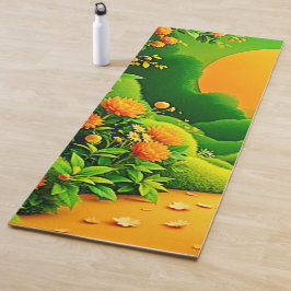Lush Orange Garden Yogamatte