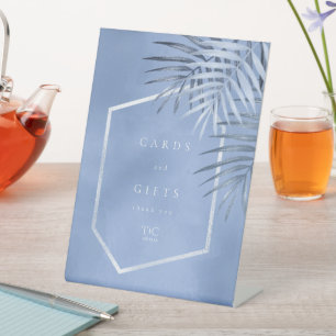 Lush Palm Leaf Cards & Gifts Windsor Blue ID956 Sockelschild