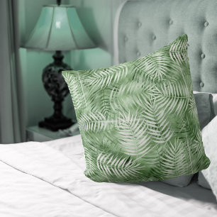 Lush Palm Leaf Muster Moss Green ID956 Kissen
