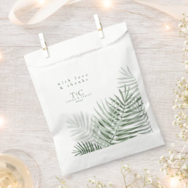 Lush Palm Leaf Wedding Dank Green/Wht ID956 Geschenktütchen