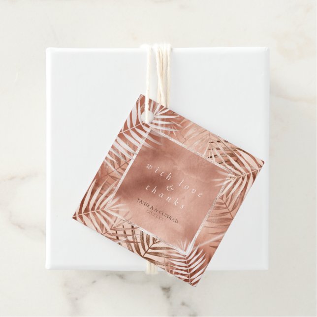 Lush Palm Leaf Wedding Dank Terra Cotta ID956 Geschenkanhänger (Beispiel)