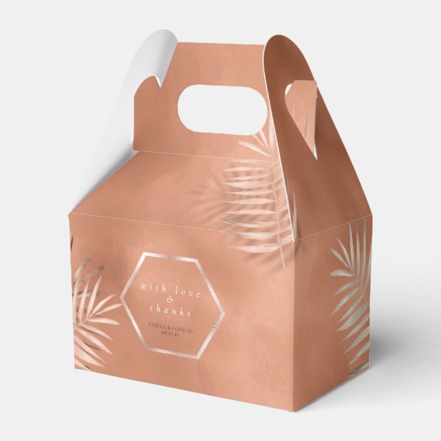 Lush Palm Leaf Wedding Dank Terra Cotta ID956 Geschenkschachtel (Vorderseite)