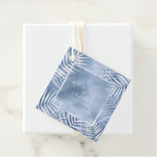 Lush Palm Leaf Wedding Dank Windsor Blue ID956 Geschenkanhänger