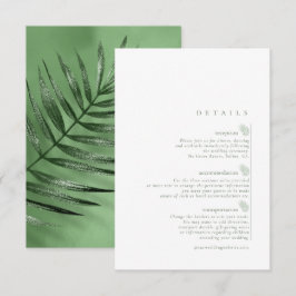 Lush Palm Leaf Wedding Details Moss Green ID956 Begleitkarte