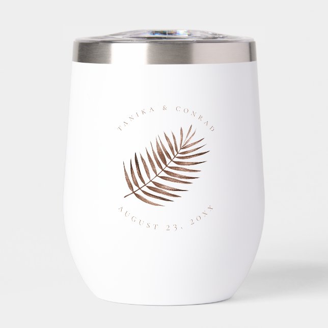Lush Palm Leaf Wedding Terra Cotta ID956 (Vorderseite)