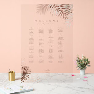 Lush Palm Leaf Wedding Terra Cotta/W ID956 Acrylschild