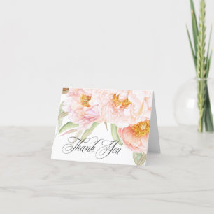 Lush Pink Peonies Aquarell Floral Vielen Dank Dankeskarte