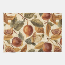 Lush Plums & Fig Leaves Kitchen Towel | Elegant