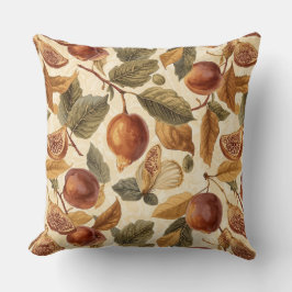Lush Plums & Fig Leaves Throw Pillow | Gilded Kissen