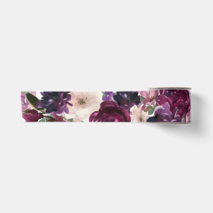 Lush Purple Blumen Romantische Aquarellblume Satinband