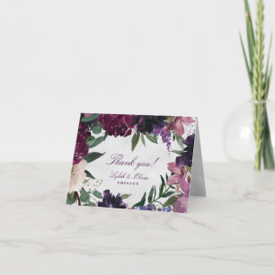Lush Purple Blumen   Romantische Hochzeit Dankeskarte