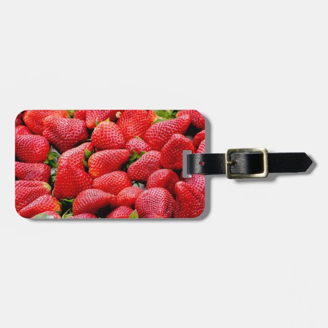 Lush Ripe Erdbeeren Gepäckanhänger (Vorderseite horizontal)