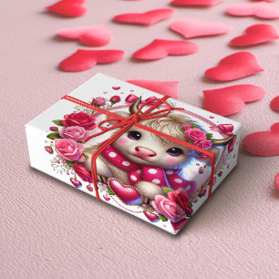 Lush Rose Höhere Kuhwale Geschenkpapier
