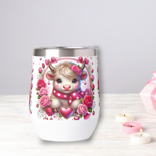 Lush Rose Höller Kuh Stemless Weine Tumbler (Von Creator hochgeladen)