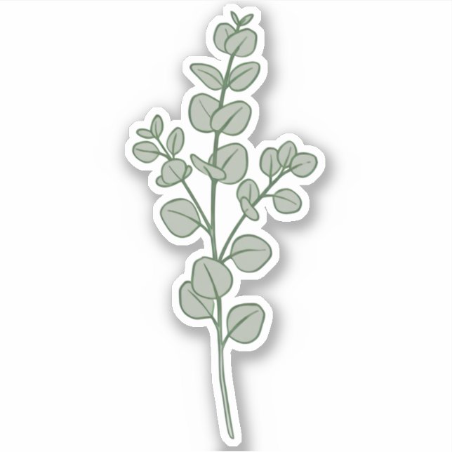 Lush Sage Green Eucalyptus Botanical Aesthetic Aufkleber (Vorderseite)