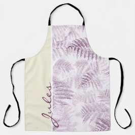 Lush Serene Pink Ferns auf Gelb Schürze