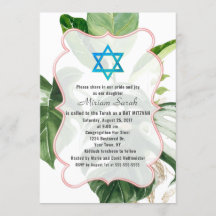 Lush Tropical Blätter Star von David Bat Mitzvah