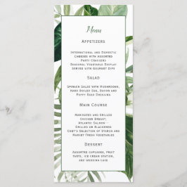 Lush Tropical Greenerenerity Wedding Menükarte
