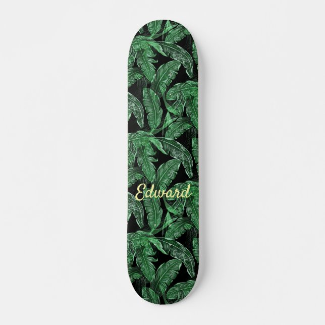 Lush Warm Jungle Leaves Skateboard (Vorne)