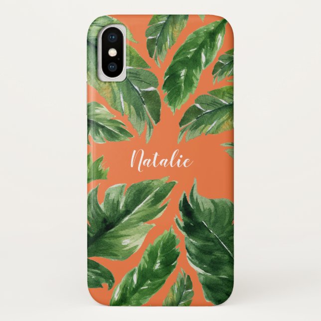 Lushious modernes botanisches grünen tropischen Case-Mate iPhone hülle (Rückseite)