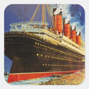 Lusitania Abfahrt Quadratischer Aufkleber