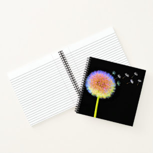 Lüster auf dem Notebook-Platz, Samen-Neon Notizbuch