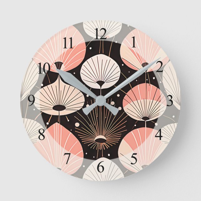 Lüster - Mitte des Jahrhunderts - Modernes Retro-D Runde Wanduhr (Vorderseite)