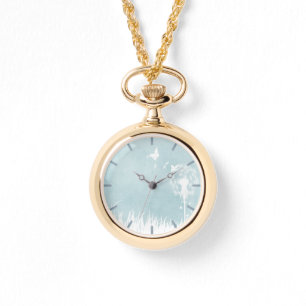 Lüster, Schmetterlinge und blaue Himmel Armbanduhr