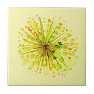 Lüstern aus gelber Wildblume, Aquarell Blume Fliese