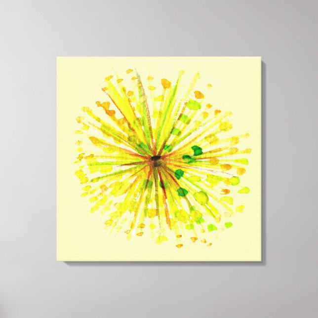 Lüstern aus gelber Wildblume, Aquarell Blume Leinwanddruck (Vorderseite)