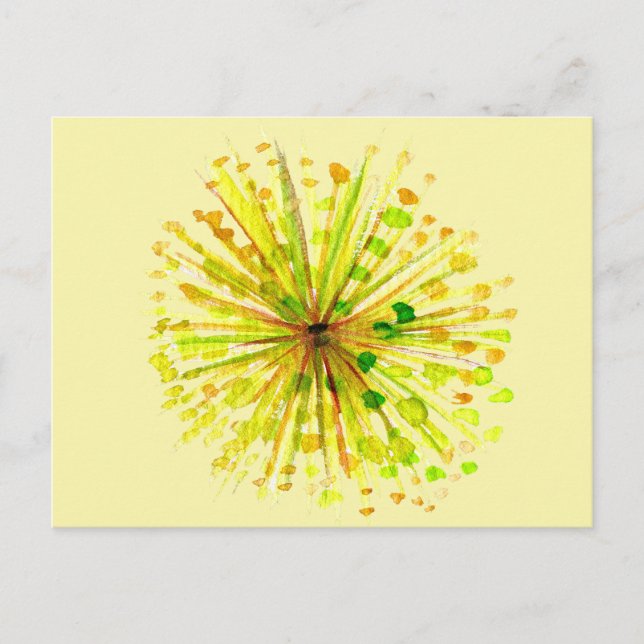 Lüstern aus gelber Wildblume, Aquarell Blume Postkarte (Vorderseite)