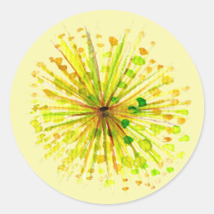 Lüstern aus gelber Wildblume, Aquarell Blume Runder Aufkleber
