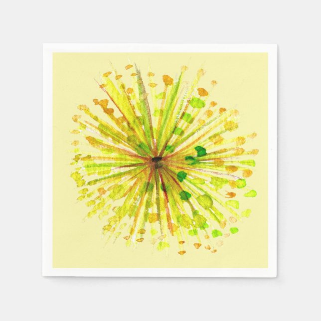 Lüstern aus gelber Wildblume, Aquarell Blume Serviette (Vorderseite)