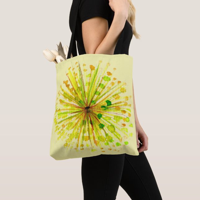Lüstern aus gelber Wildblume, Aquarell Blume Tasche (Von Nahem)