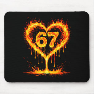 Lustig 67 Flammen Herz Liebe Sechs Sieben Meme Fei Mousepad