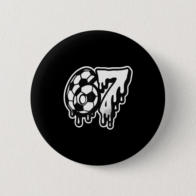 Lustig 67 Meme Slang Fußball Eiscreme Tropfen Sech Button (Vorderseite)