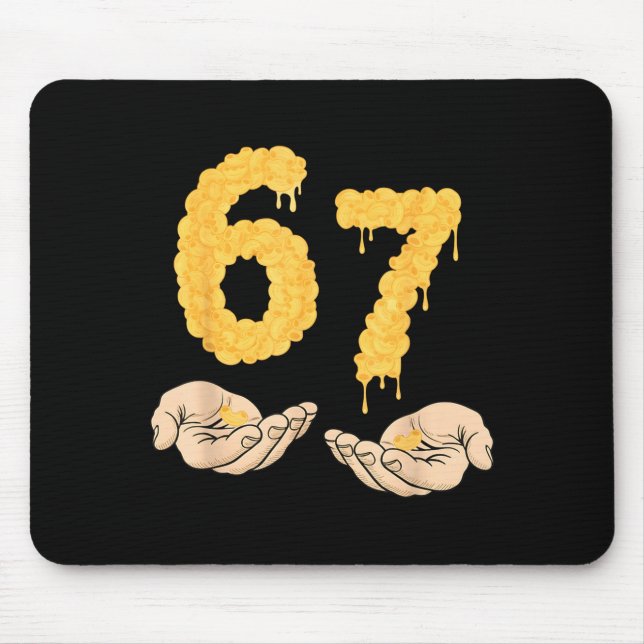 Lustig 67 Sechs Sieben Cheesy Mac &amp; Cheese 6 7 Mousepad (Vorne)