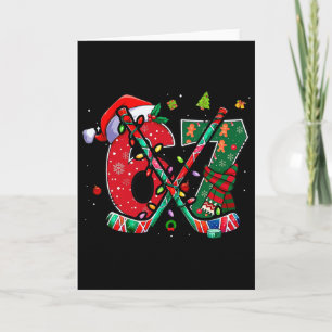 Lustig 67 Sechs Sieben Weihnachten Eishockey Karte