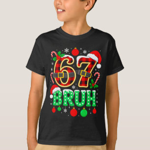 Lustig 67 Six Seven Bruh Meme Weihnachten Pyjama F T-Shirt