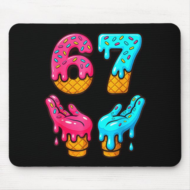 Lustig 6 7 67 Sechs Sieben Meme  Mousepad (Vorne)