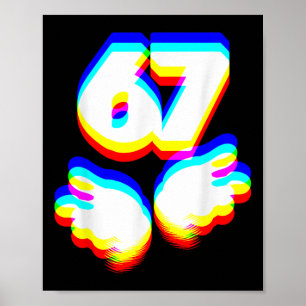 Lustig 6 7 Meme Gen Alpha Slang Sechs Sieben Edm F Poster