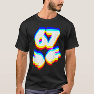 Lustig 6 7 Meme Gen Alpha Slang Sechs Sieben Edm F T-Shirt