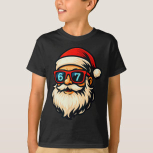 Lustig 6 7 Sechs Sieben Meme Santa Gesicht Weihnac T-Shirt