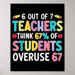Lustig 6 von 7 Lehrer denken 67% der Schüler übert Poster