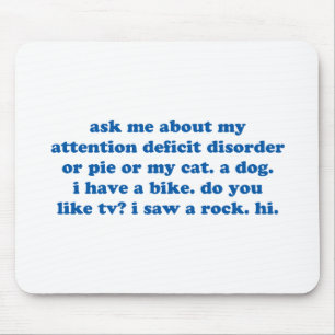 Lustig ADDIEREN Sie ADHD Zitat - Blaupause Mousepad