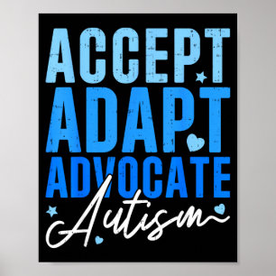 Lustig Akzeptieren Adaptieren Unterstützen Autismu Poster